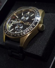 Invicta Aviator 45mm Black Dial Gold-Tone Stainless Steel Case 38404