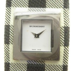 BURBERRY 14200L Nova Check Quartz Watch White Dial Silver Wrist 18cm 7.1in