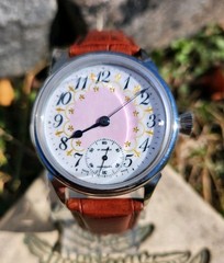 Vtg 1950’s Arnex Marriage Pocket Watch Conversion Men’s 43mm Watch Unitas 6498!!