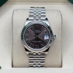 Rolex Datejust 31 NEW 2025 Dark Grey Roman Dial Stainless Steel Fluted Jubilee