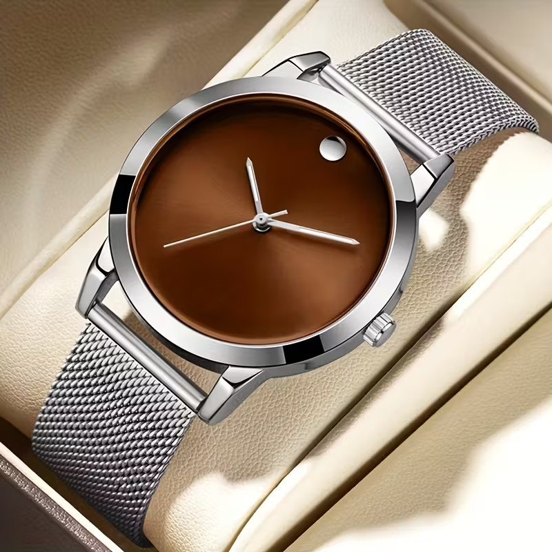 Fashion Stainless Steel Band Watches Casual Simple Watches Men Gift