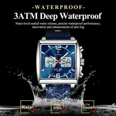 40MM POEDAGAR Racing Quartz Watch Men’s Silicone 30M Waterproof Luminous NEW