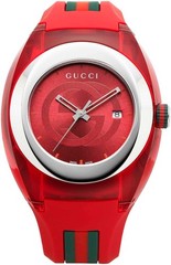 GUCCI YA137103A Quartz Analog Unisex Adults Red-Dial Red-Band Wristwatch [8BLDF]