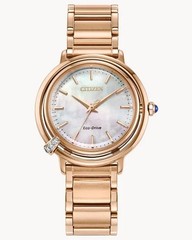 Citizen L Arcly EM1098-68D Rose Gold Tone Band MOP Dial Diamond Women’s Watch