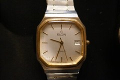 FOSSIL F2 ELGIN SWISS MOVT. JAPAN STAINLESS STEEL 2 TONE MENS LADIES WATCH LOT