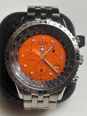 CX Swiss Military Airforce I Orange Dial Sapphire Men’s Chronograph Watch 41mm