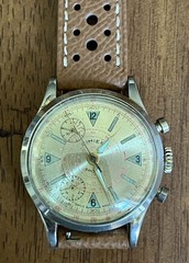 Vintage Cimier Swiss 2-Register Chronograph Gold Dial Manual Wind Runs