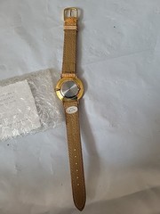 Vtg Kelloggs Watch Unisex Rice Krispies Gold Tone Brown Leather Band New