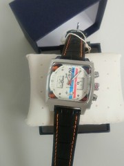 Watch Le Mans Style Steve McQueen Movie Fan New + Boxed Chrome +Leather Strap