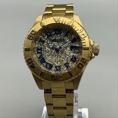 Invicta Angel Womens Watch 34mm Glitter Gold Tone Stainless New Battery 6.75″