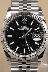 Rolex Datejust 36 126234 Black Dial Fluted Bezel Jubilee 2024 Card