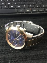Guess 45mm Large U0668G6 Blue Dial 2 Tone Chronograph Men’s Watch Run* (Lot2467)