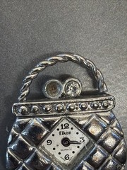 Jw1 Elkon Quartz Watch Handbag Women’s Silver Tone Analog D141