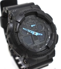 Casio G Shock Digital Dial Resin Men’s Grey and Blue Watch GA100C