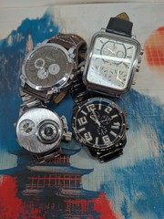 Variety Of Big Face Watches. V6 And Various Others. Mixed Bands Nice Condition.