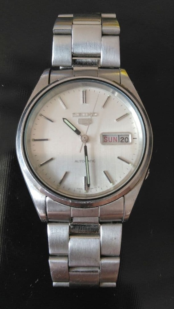 [Tested and working] Men’s SEIKO 5 Automatic Watch, Silver Antique 【USED】