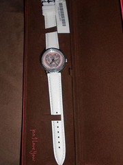 New Womens p.s. collection Watch – White band with pink and silver tones
