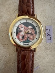 Brittania Cocker Spaniel Puppies Vintage Watch Working Take A Look!