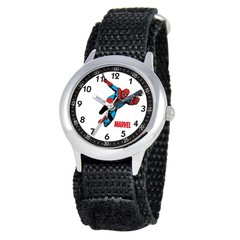 Marvel Spider-Man Kids’ Stainless Steel Time Teacher Analog Quartz Watch Black