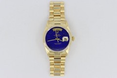 Rolex Day-Date 18038 Blue Lapis Dial President 18K 36mm Circa 1986