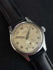Vintage Eterna Automatic Bumper Watch 1940s Military Dial Swiss Movement