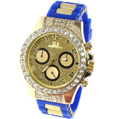Men’s Hip Hop Watch Iced Bling Rapper Big Stones Silicone Band Luxury Fashion