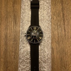 U-Boat Darkmoon Stainless Steel Black Dial Black Rubber Strap Watch 8463 -*AS IS