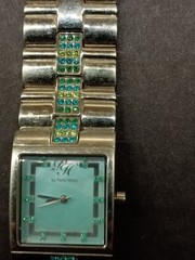 PH By Paris Hilton Bracelet Watch Iridescent Blue Green Oyster Dial New Battery