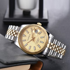 39.5mm Parnis New Design Elegant Luminous Marker Automatic Men Wristwatch