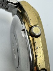Vintage 1970s Seiko A134-5000 Gold Tone Digital Quartz LCD Alarm Watch