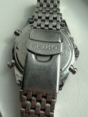 Seiko Sports 200 Chronograph 7T32-7D19 Watch Black Dial Fully Tested Works