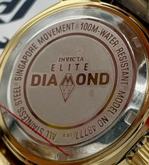 Invicta Elite Diamond 0.76 Carat Diamond Unisex Watch – 38mm, Gold (48777)