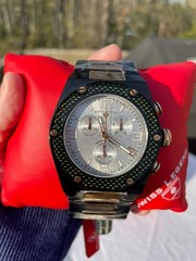 Swiss Legend Throttle Chronograph Black/Rose Gold Watch SL-40025-RB-22 NOS FULL
