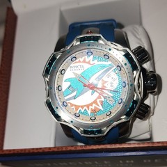 Invicta Reserve NFL Logo Dial Quartz Chronograph Day/Date Blue Silicone