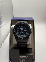 Casio Men’s Dive Style Watch, Black/Blue Accents MRW200H