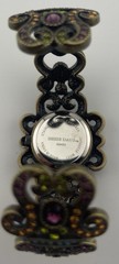 Heidi Daus Multi Color Crystal Hinged Cuff Bracelet Watch