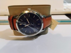 Fossil Minimalist Blue Dial Brown Leather Men’s Watch FS5304