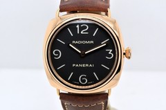 2006 Panerai Radiomir 45mm 18k Rose Gold Hand Wind PAM00231 Watch Black Sandwich