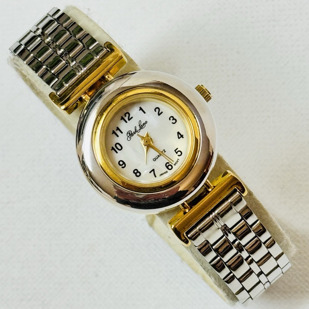 Vintage Park Lane Mother Of Pearl Women’s Two Tone Silver Gold Dress Watch