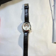 Stauer Automatic Dress Watch 3 ATM Silver Steel White Arabic Dial Black Leather