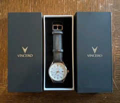 Vincero Chrono S Bronze, White Face, Gray Band