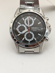 SEIKO Chronograph SND371P 7T92-0DW0 Black/Silver Men’s Watch Stainless Steel