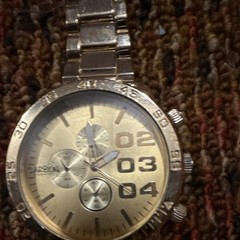 Carbon Chronograph Stainless Steel Quartz Wristwatch Silver Metal Bracelet