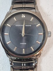 Geoffrey Beene Men’s Black Diamond Watch Brand New