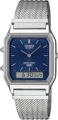 CASIO AQ-230EM-2A Vintage Ana-Digi Watch Navy Blue Dial Mesh Band Unisex Retro