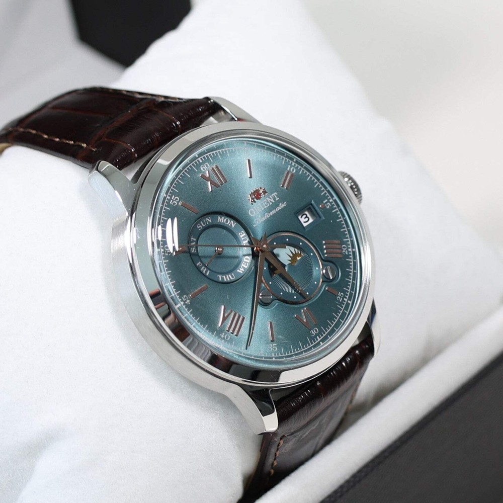 Orient Automatic Sun and Moon Green Dial Men’s Watch RA-AK0805E