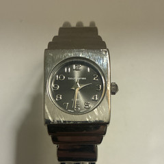 No Boundaries Women’s Quartz Analog Rectangle Watch Black Dial Silver Bangle