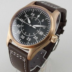 CUSN8 solid Bronze case 39mm Tandorio black dial NH35A automatic mens watch