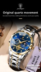 POEDAGAR Luxury Man Wristwatch Waterproof Luminous Chronograph Watch for Men