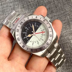 20ATM Diver Luxury NH34A GMT Watches Men 39mm Sapphire Cream Blue Dial Full Lume